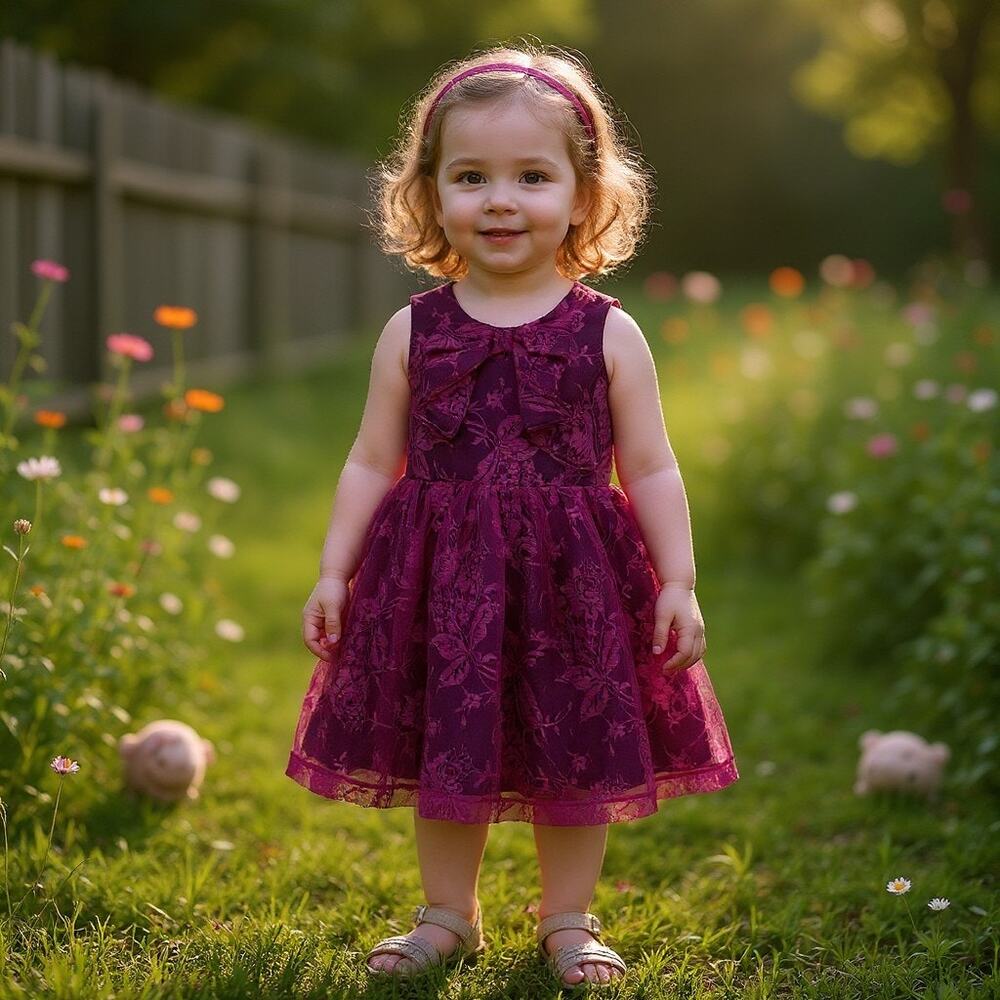 Baby Girl Holiday Editions 18 Months Purple Lace Dress with Tulle Under Skirt